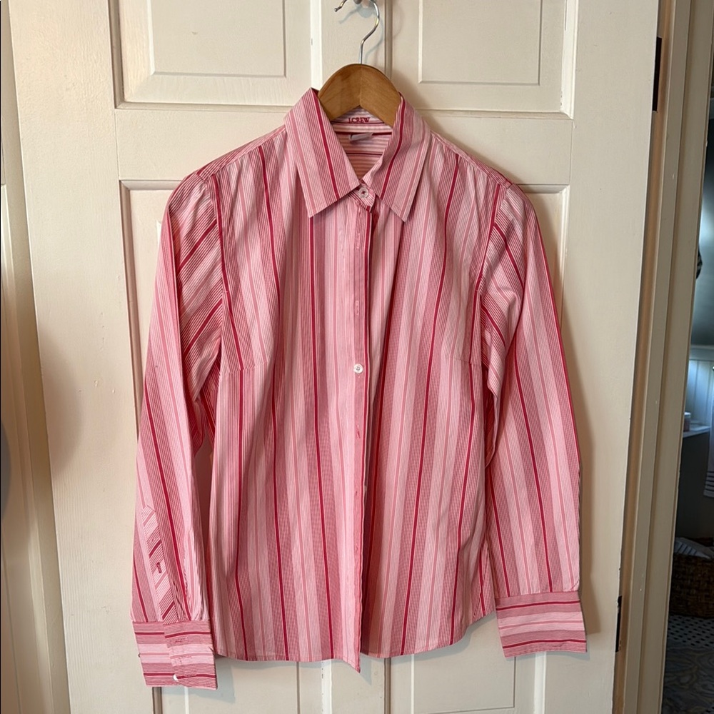 J. Crew Slim Fit striped cotton button down shirt.